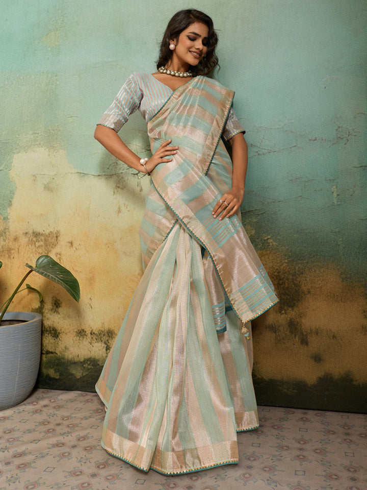 Woven Design Tissue Linen Saree