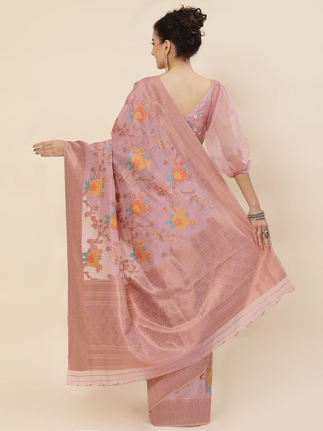 Zari Jaal Woven Cotton Saree
