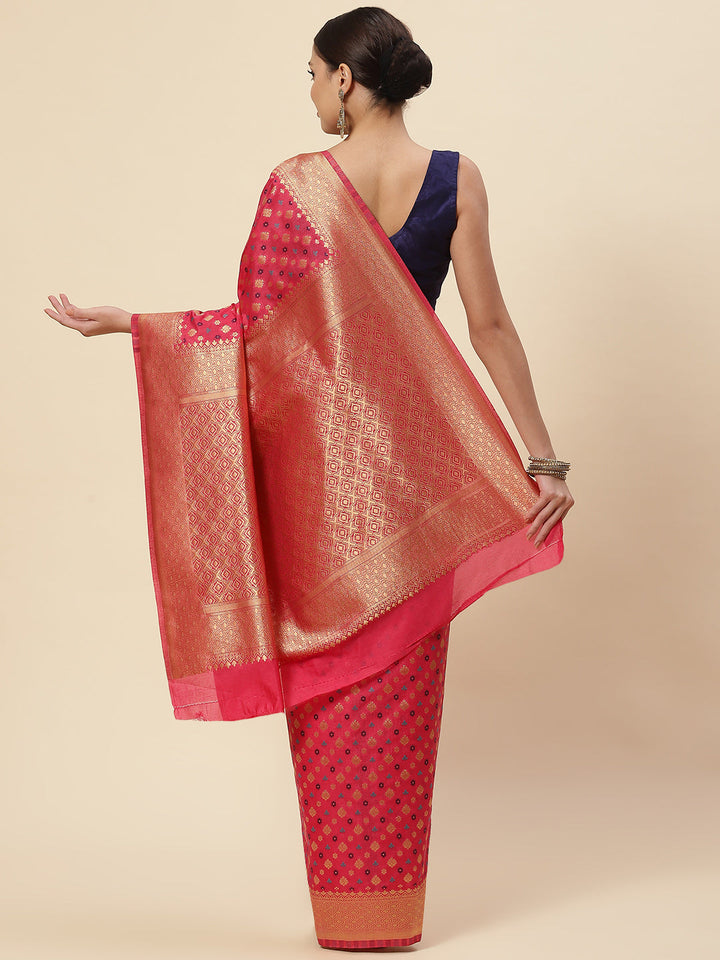 Zari Border Booti Handloom Woven Saree