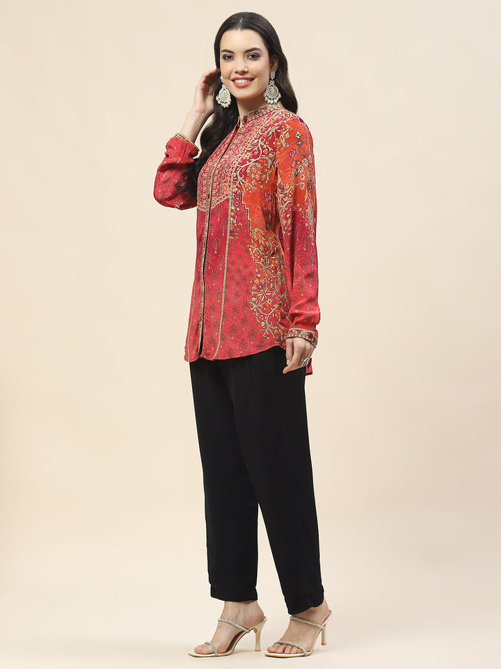 Digital Print Crepe Short Kurta
