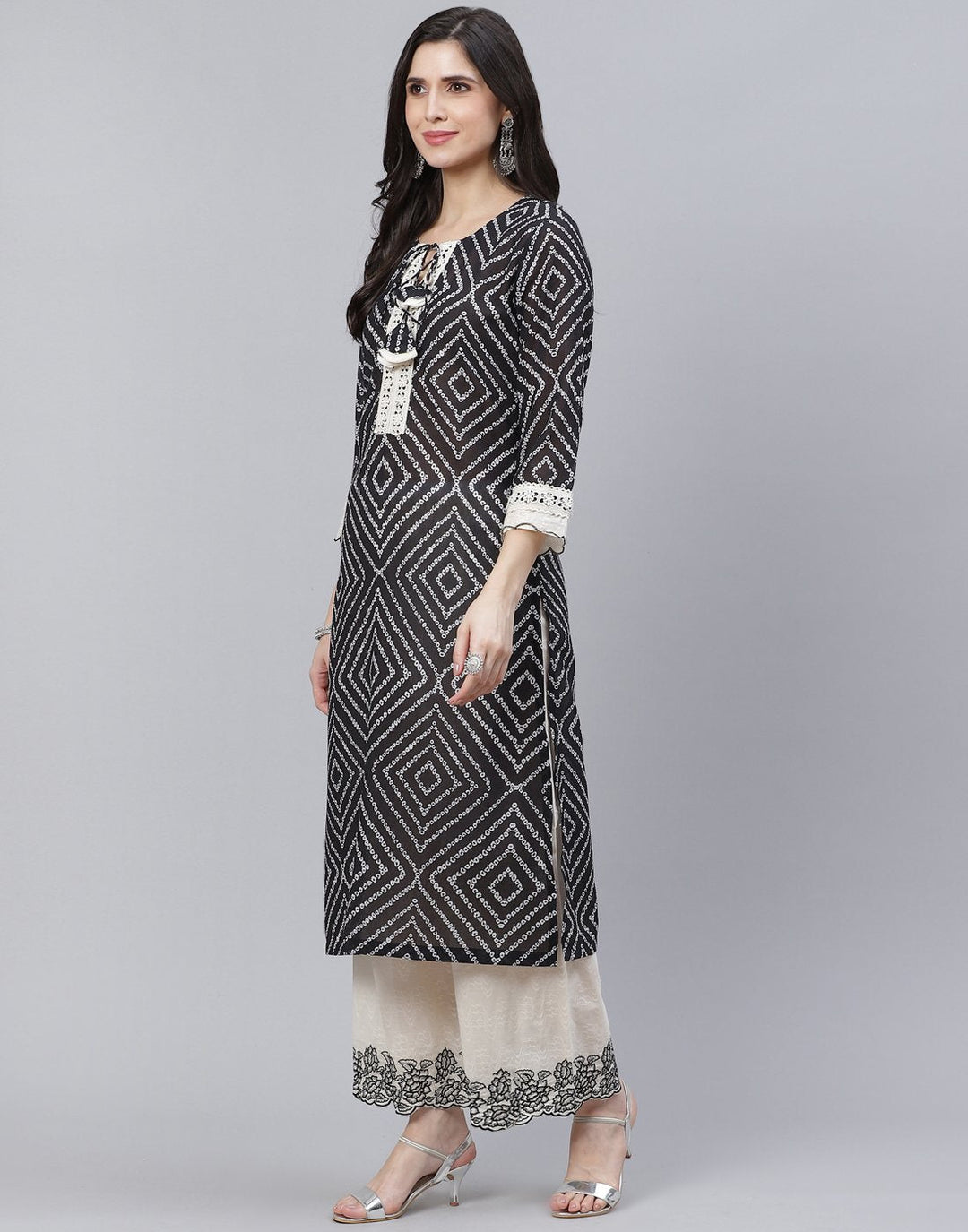 Bandhini Print Cotton Kurti with Palazzo