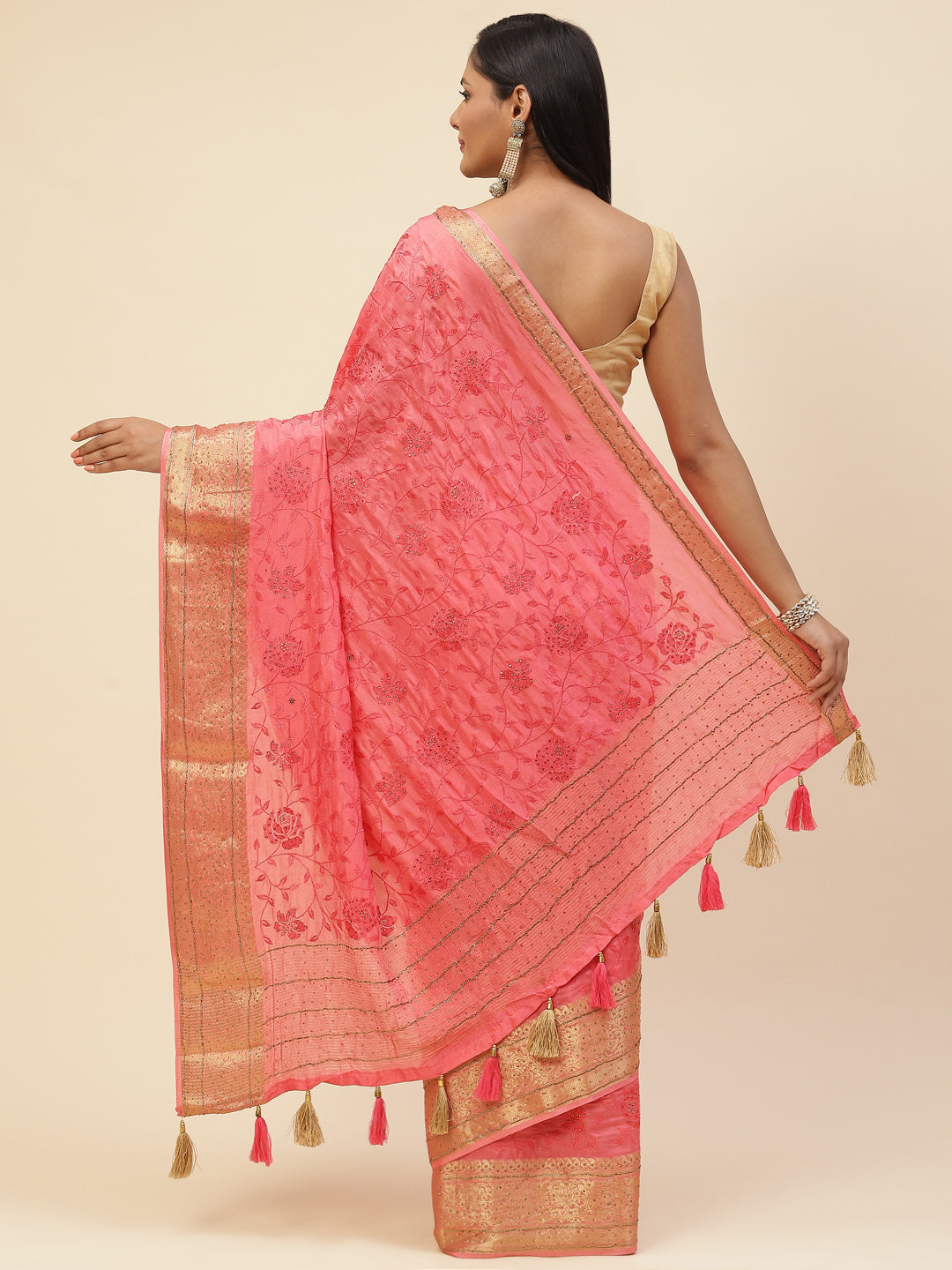 Swarovski Embroidered Handloom Saree