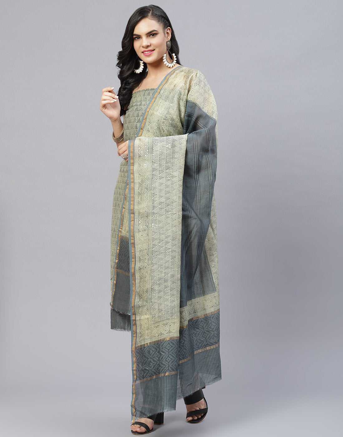 Fine Maheshwari Printed Suit Piece