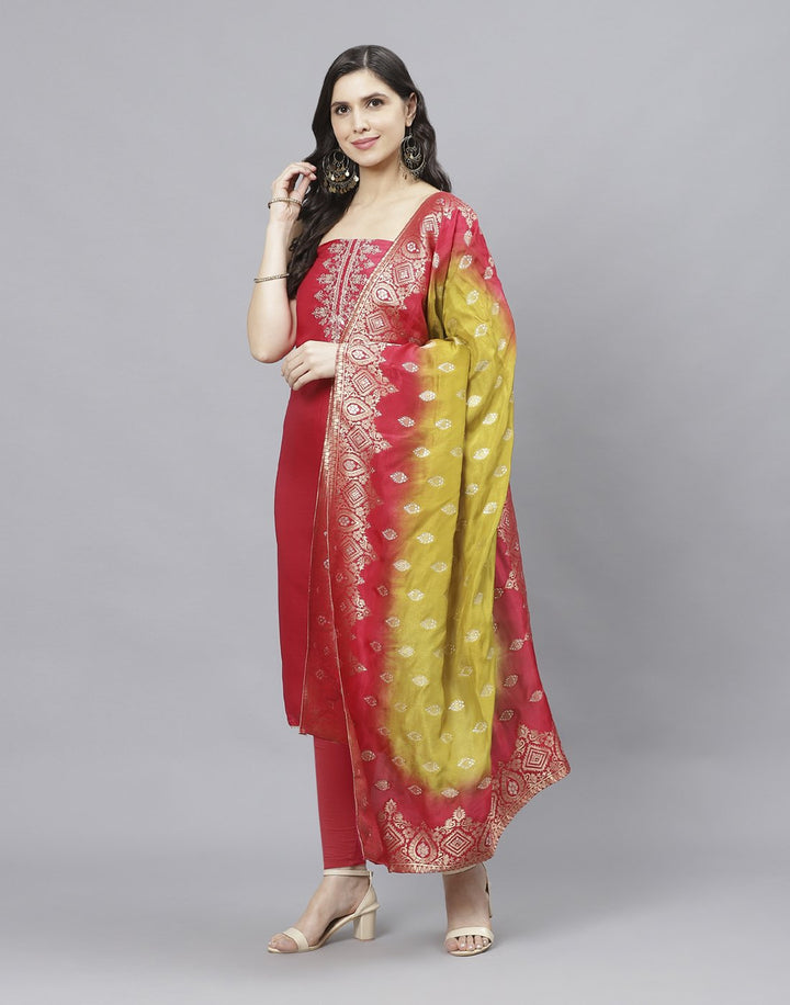 Chanderi Embroidered Suit piece