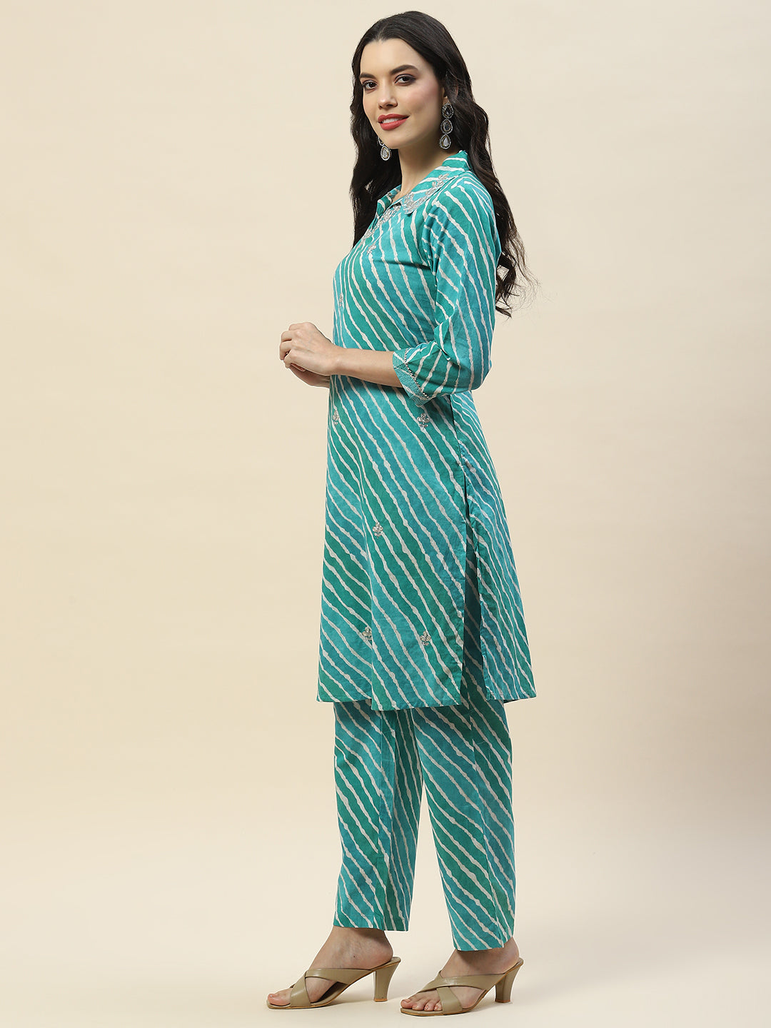 Printed Cotton Kurta With Pants