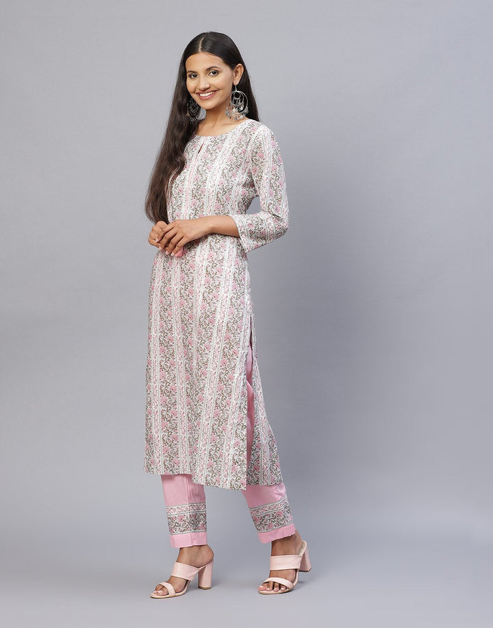 Cotton Printed Kurti Pant Set