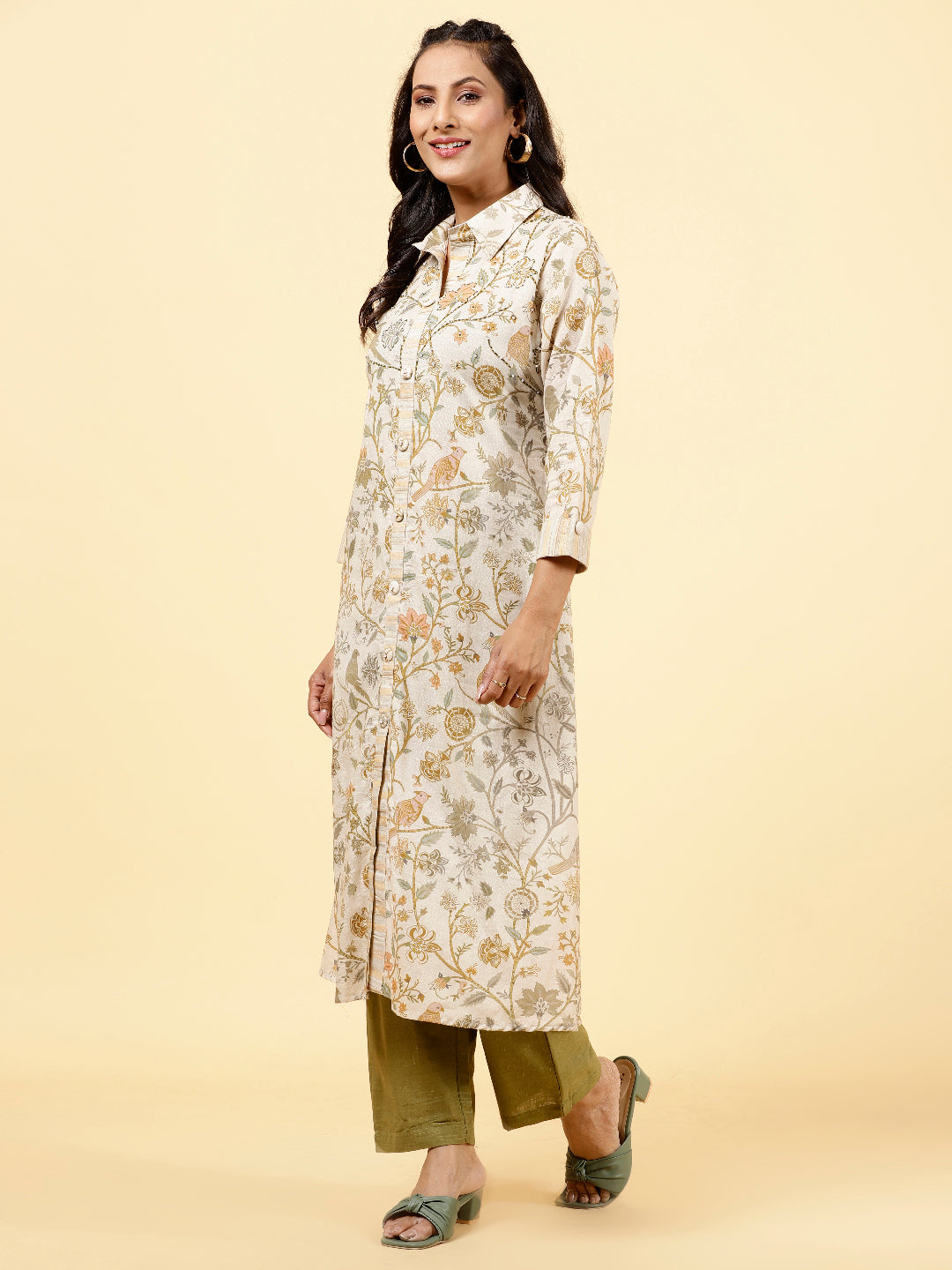 Printed Cotton Kurta With Pants