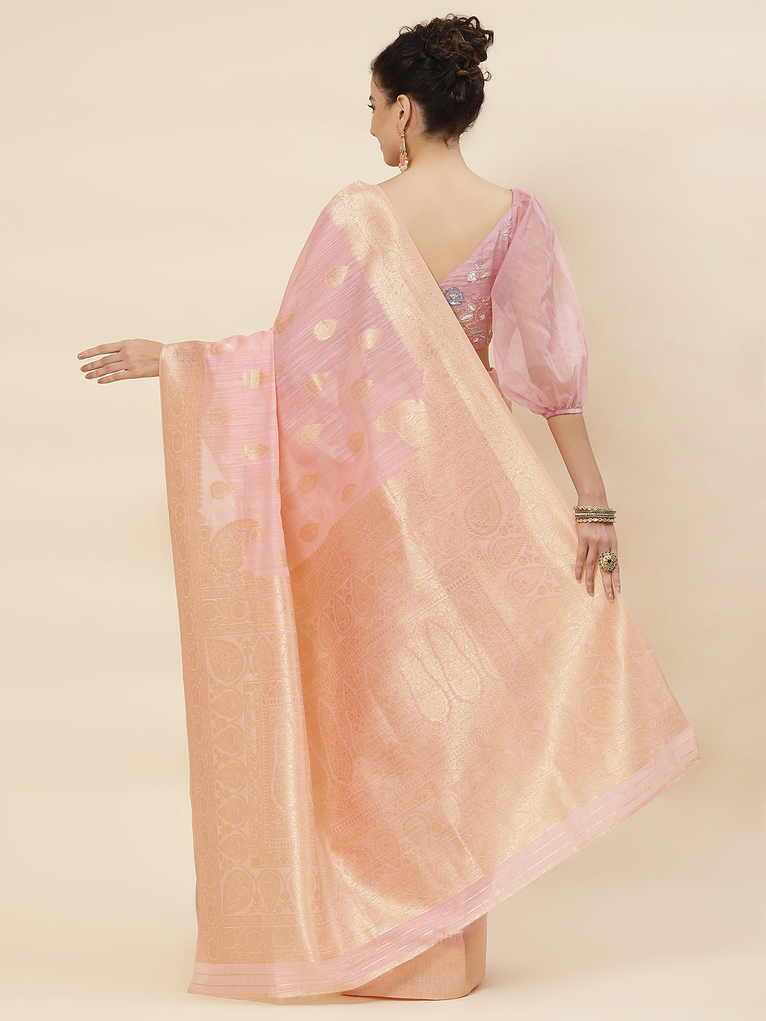 Zari Booti Woven Cotton Saree