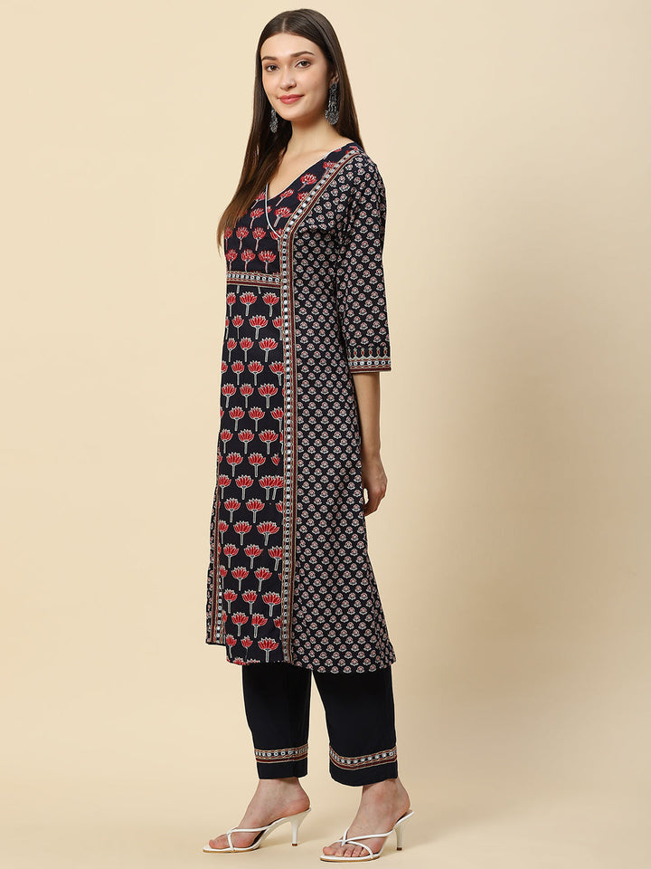 Printed Cotton Kurta With Pants