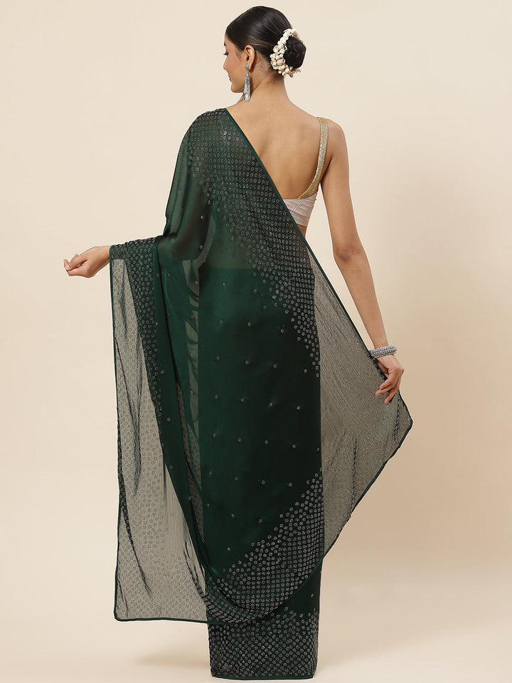 Swarovski Jaal Embroidered Crepe Saree
