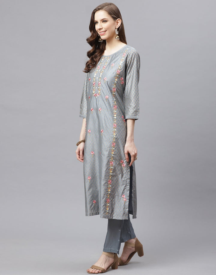 Chanderi Kurti Set