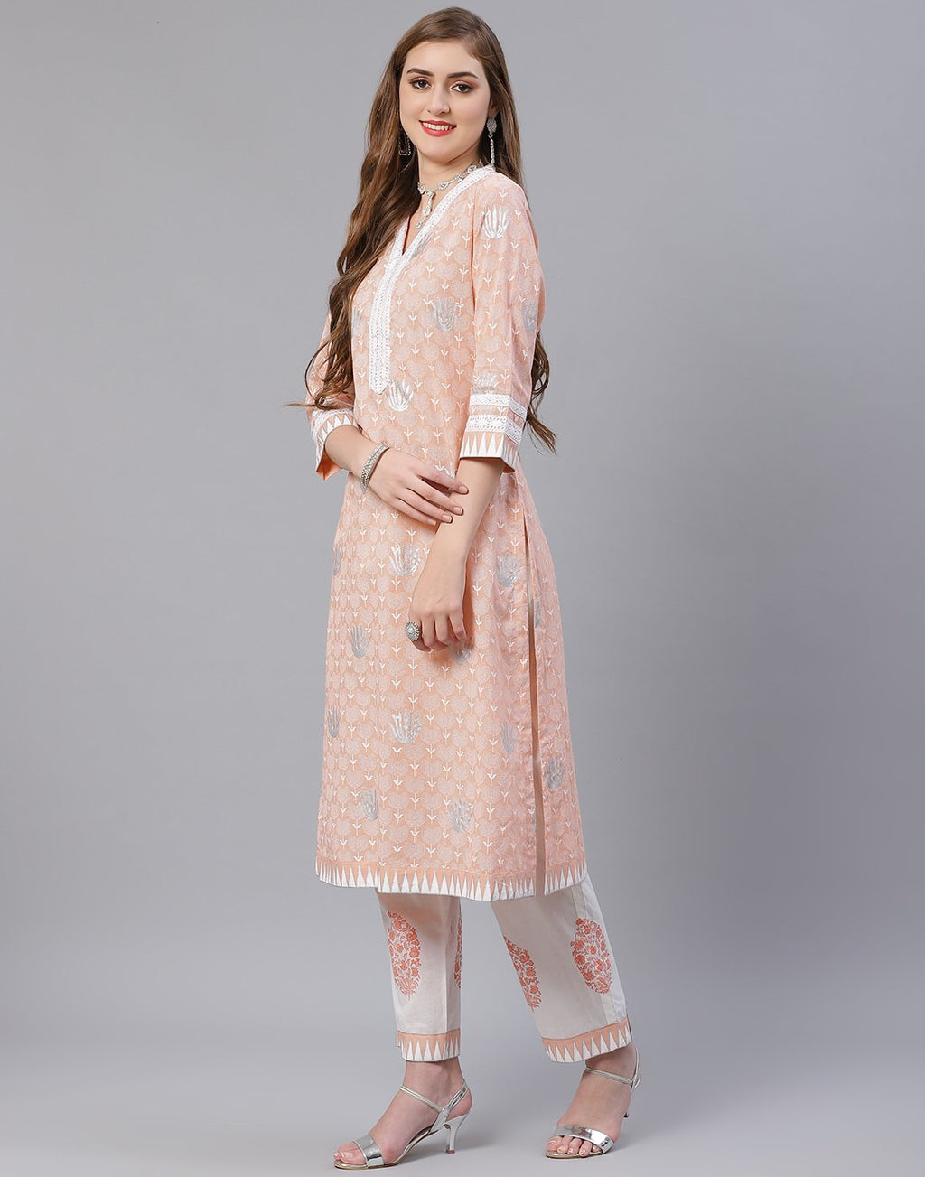 Printed Cotton Kurti Pant Set