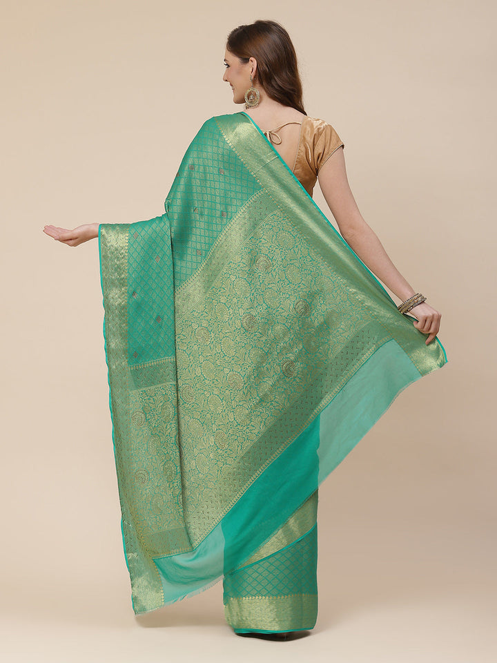 Stone Work Georgette Plain Saree