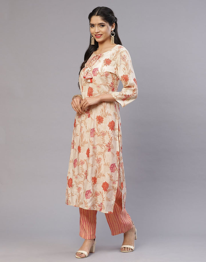Cotton Printed Kurti Pant Set