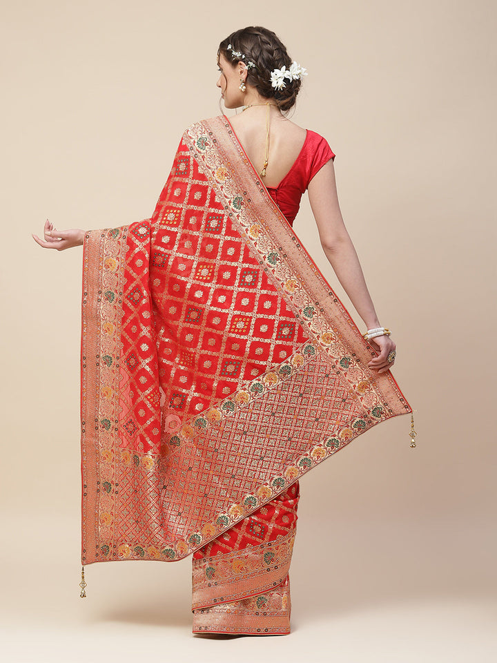 Gharchola Banarasi Embroidered Saree