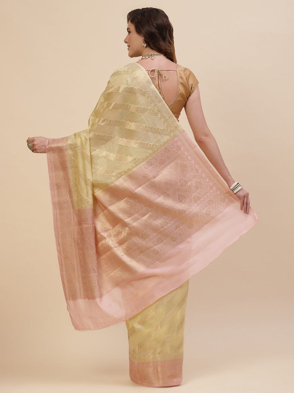 Zari Jaal Cotton Woven Saree