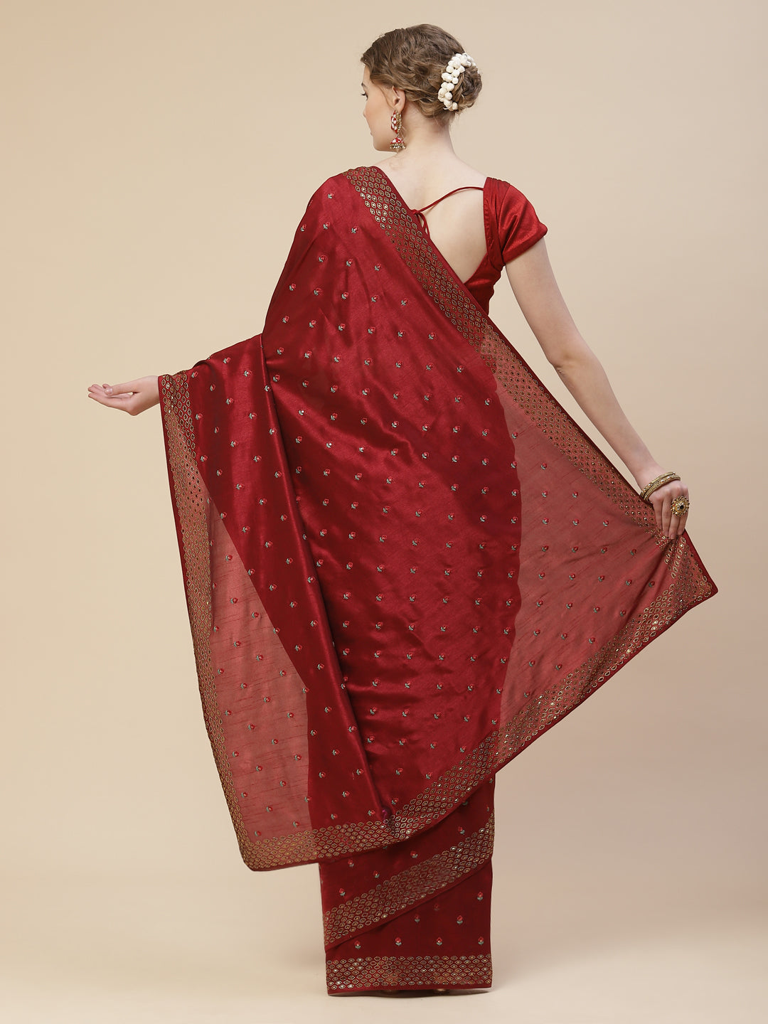 Resham Booti Tussar Embroidered Saree