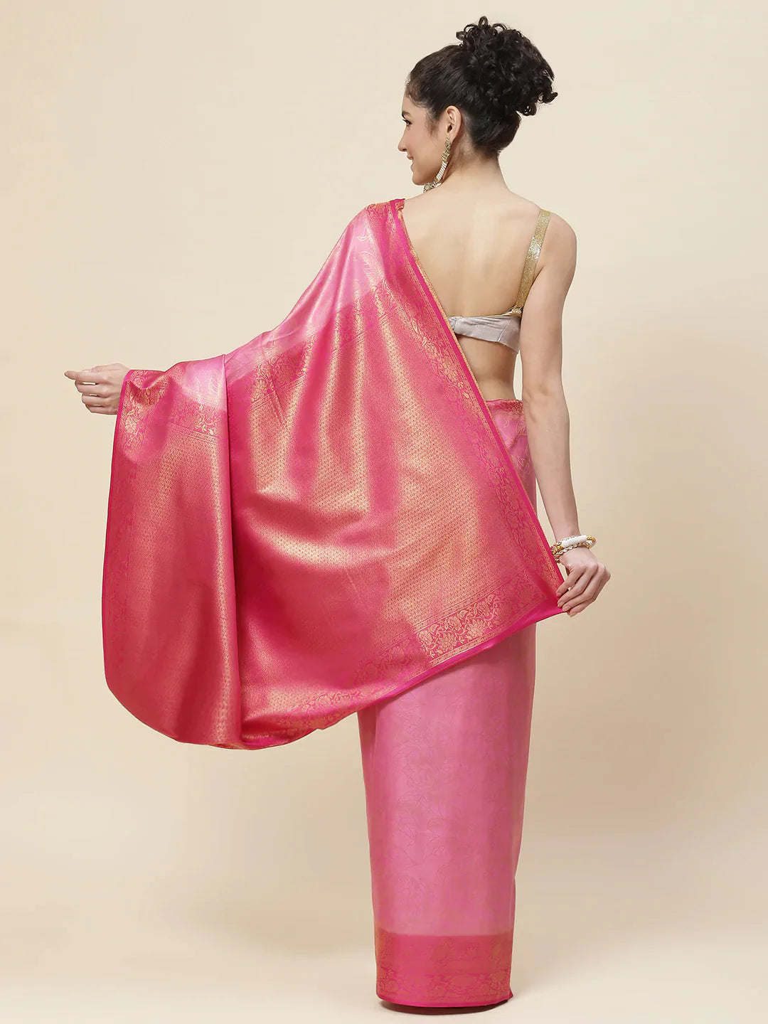 Floral Zari Jaal Woven Saree