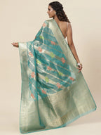 Floral Zari Jaal Handloom Woven Saree