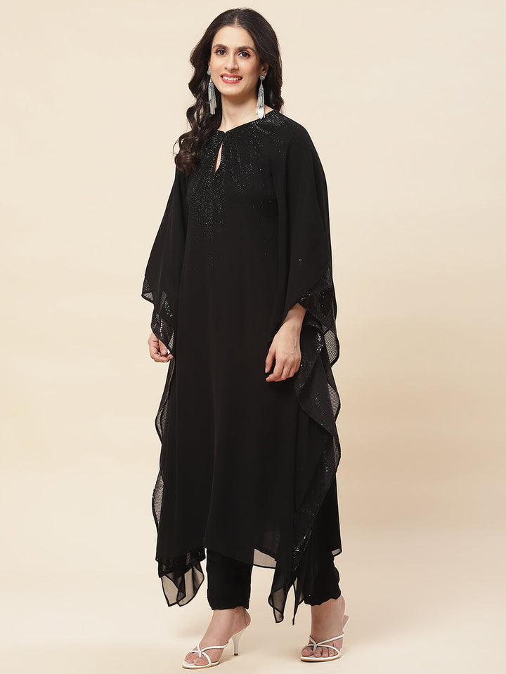 Yoke Embroidered Georgette Kaftan Kurta