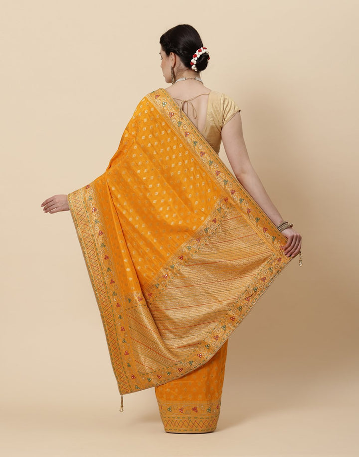 Cutdana Embroidered Banarasi Woven Saree
