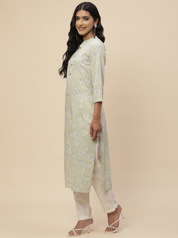 Floral Printed Cotton Kurta