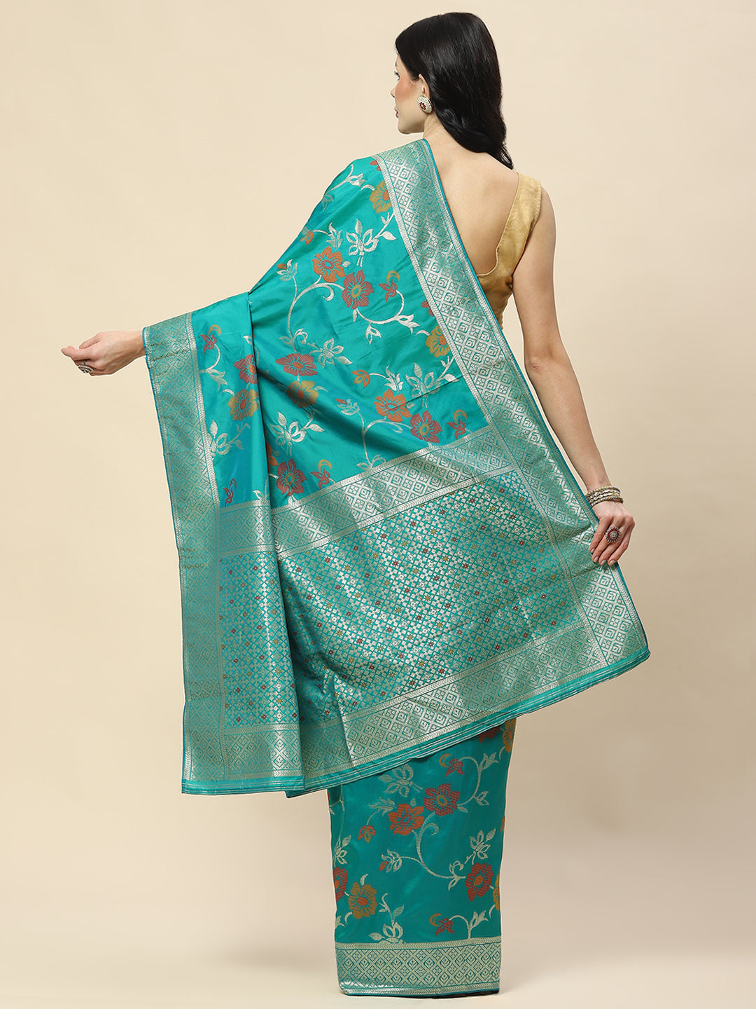 Zari Jaal Woven Art Silk Banarsi Saree