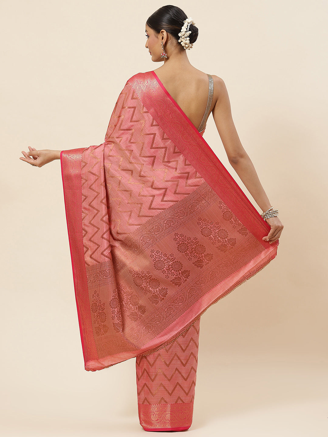Zari Jaal Woven Handloom Saree