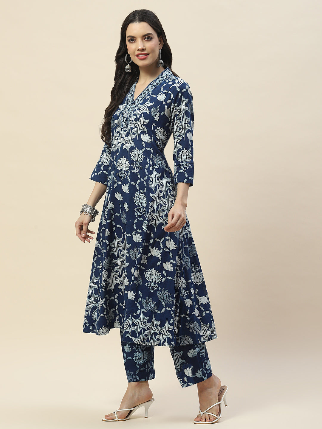 Printed Cotton Kurta With Pants