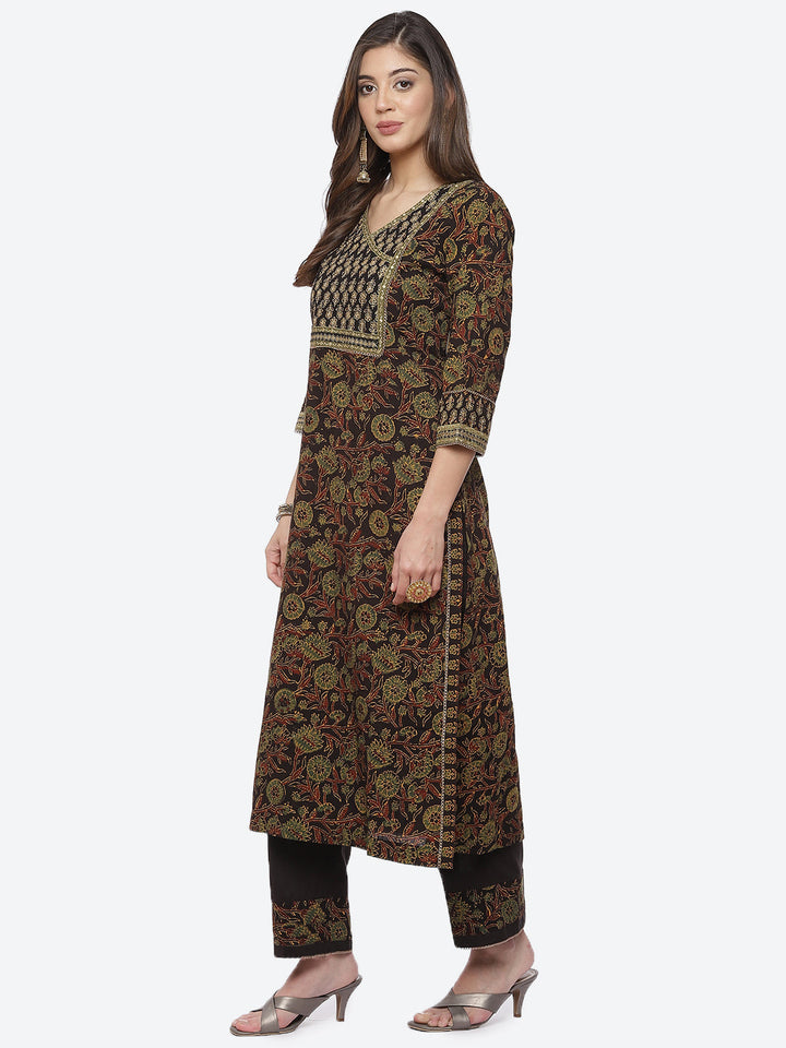 Printed Cotton Kurta With Pant