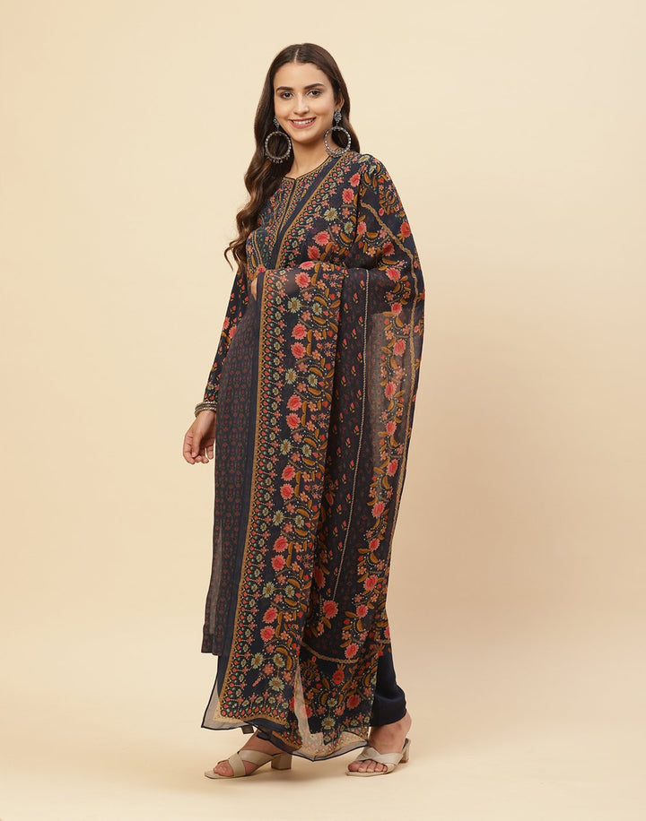 Digital Printed Crepe Salwar Kameez Stitched Suit With Georgette Dupatta