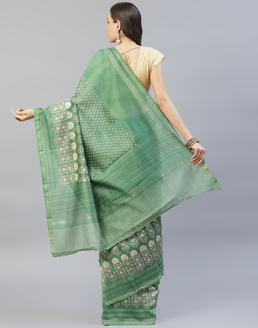 Kantha Border Printed Cotton Saree