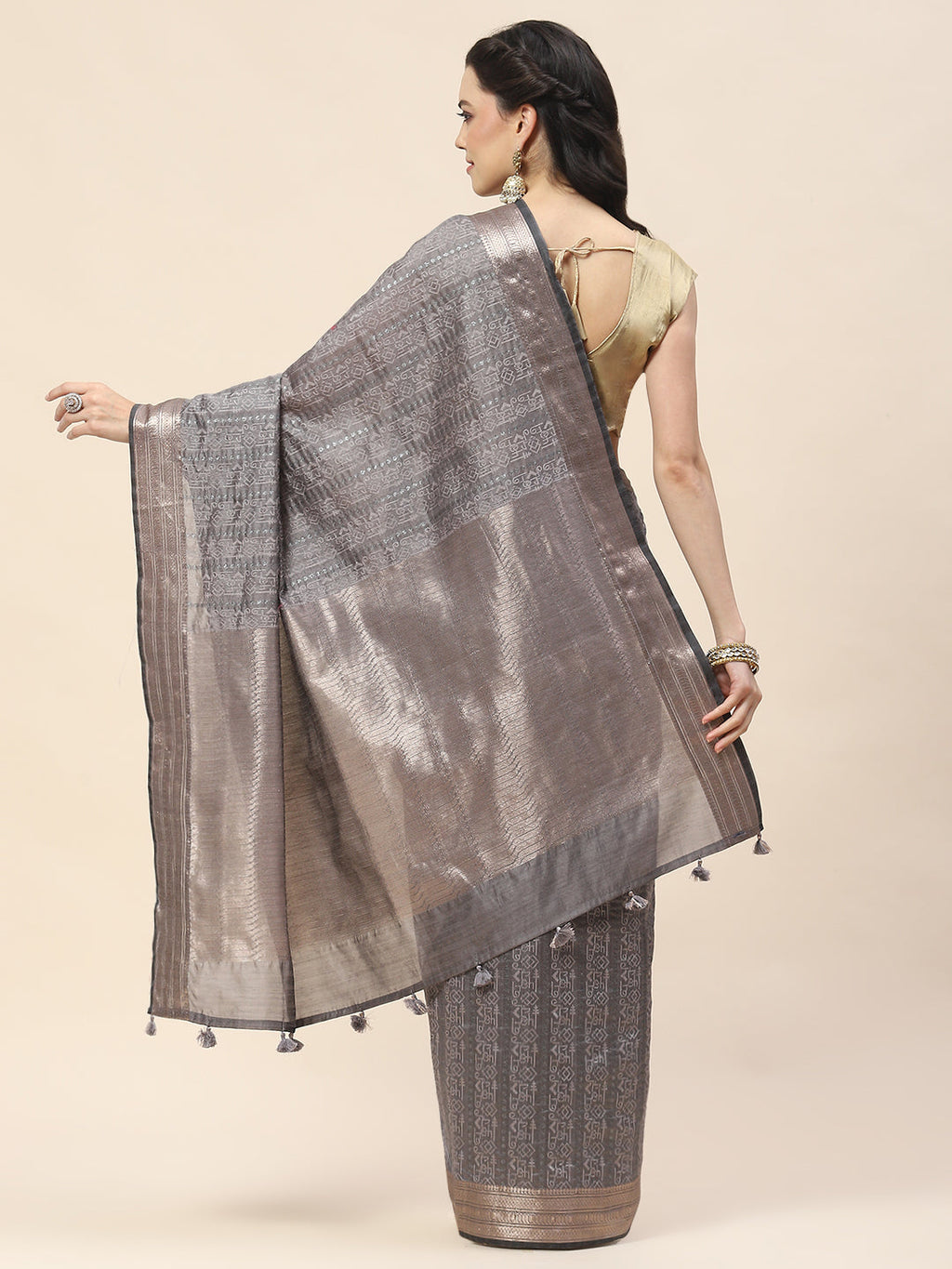 Zari Border Woven Art Tussar Saree