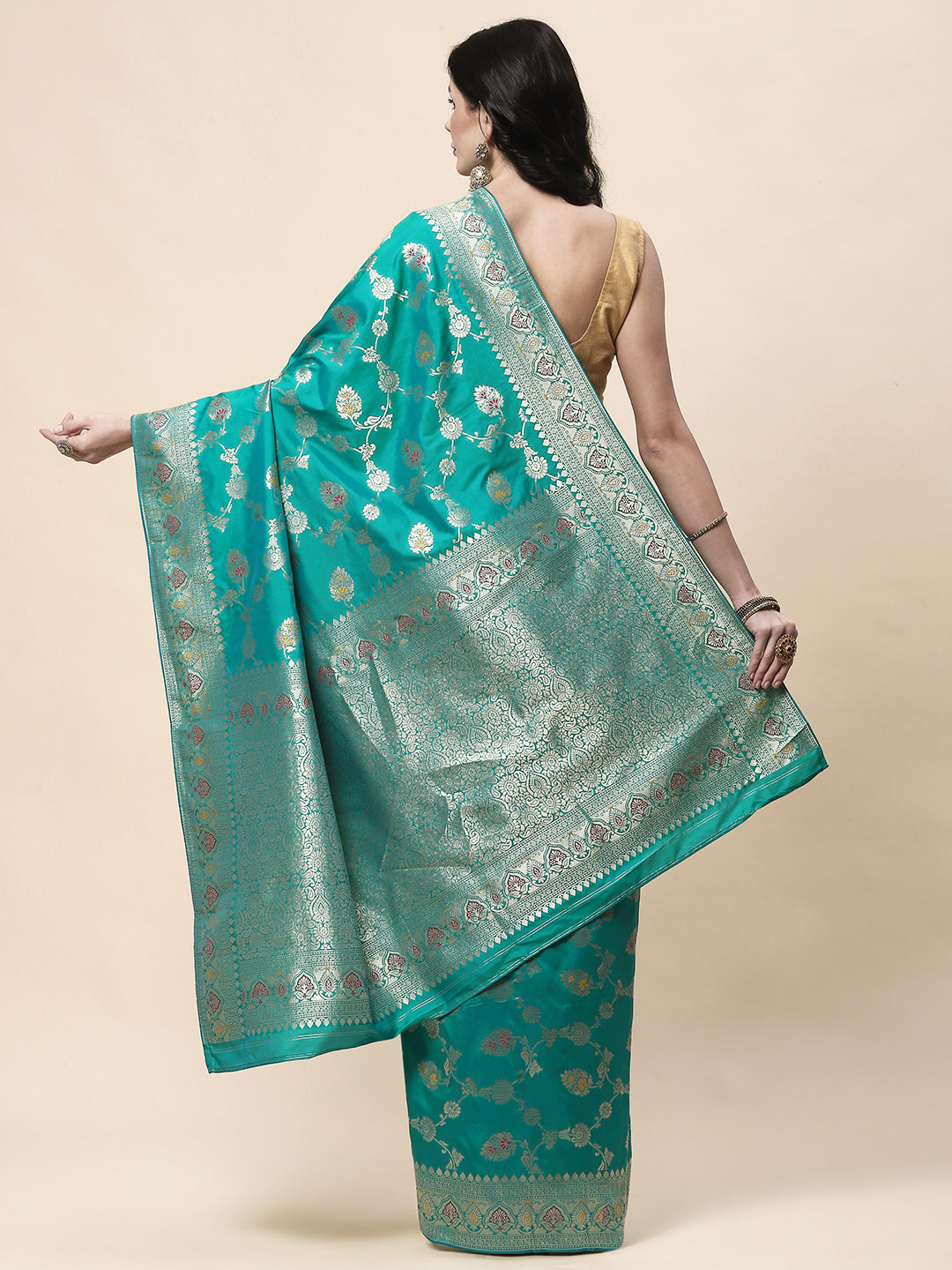 Zari Jaal Woven Art Silk Banarsi Saree