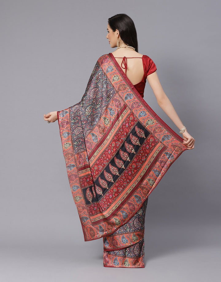 Digital Printed Satin Saree