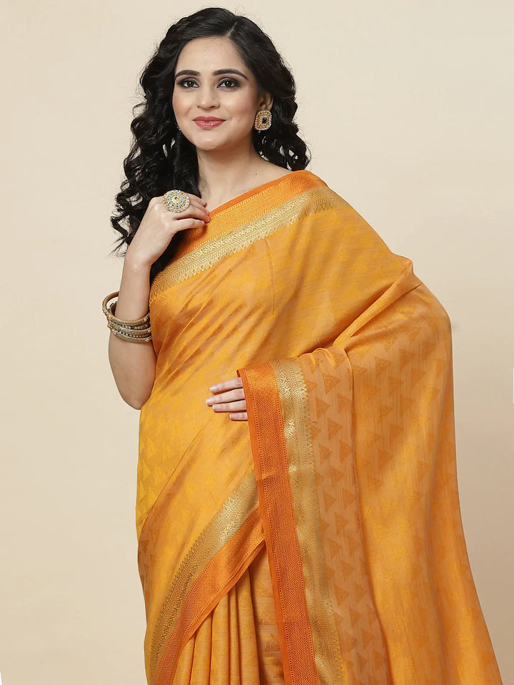 Plain Zari Border Handloom Woven Saree