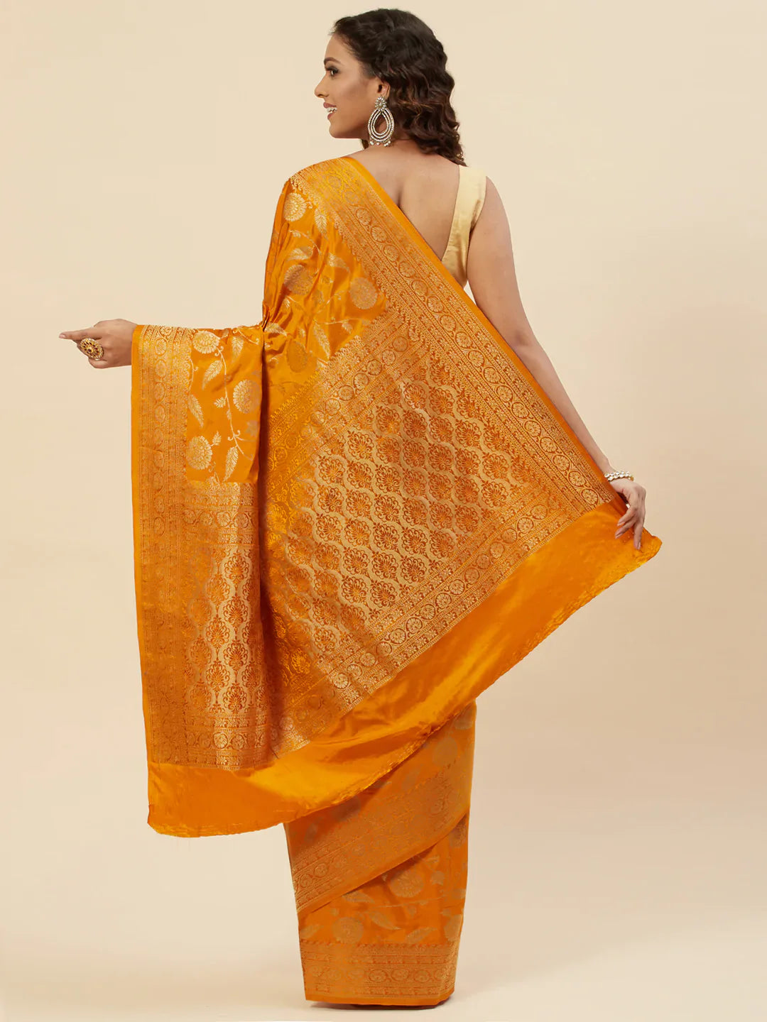 Floral Zari Jaal Handloom Woven Saree