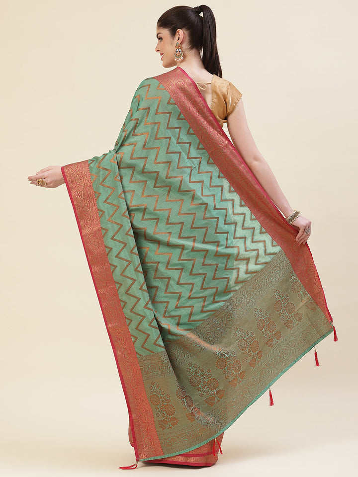 Zari Jaal Handloom Woven Saree