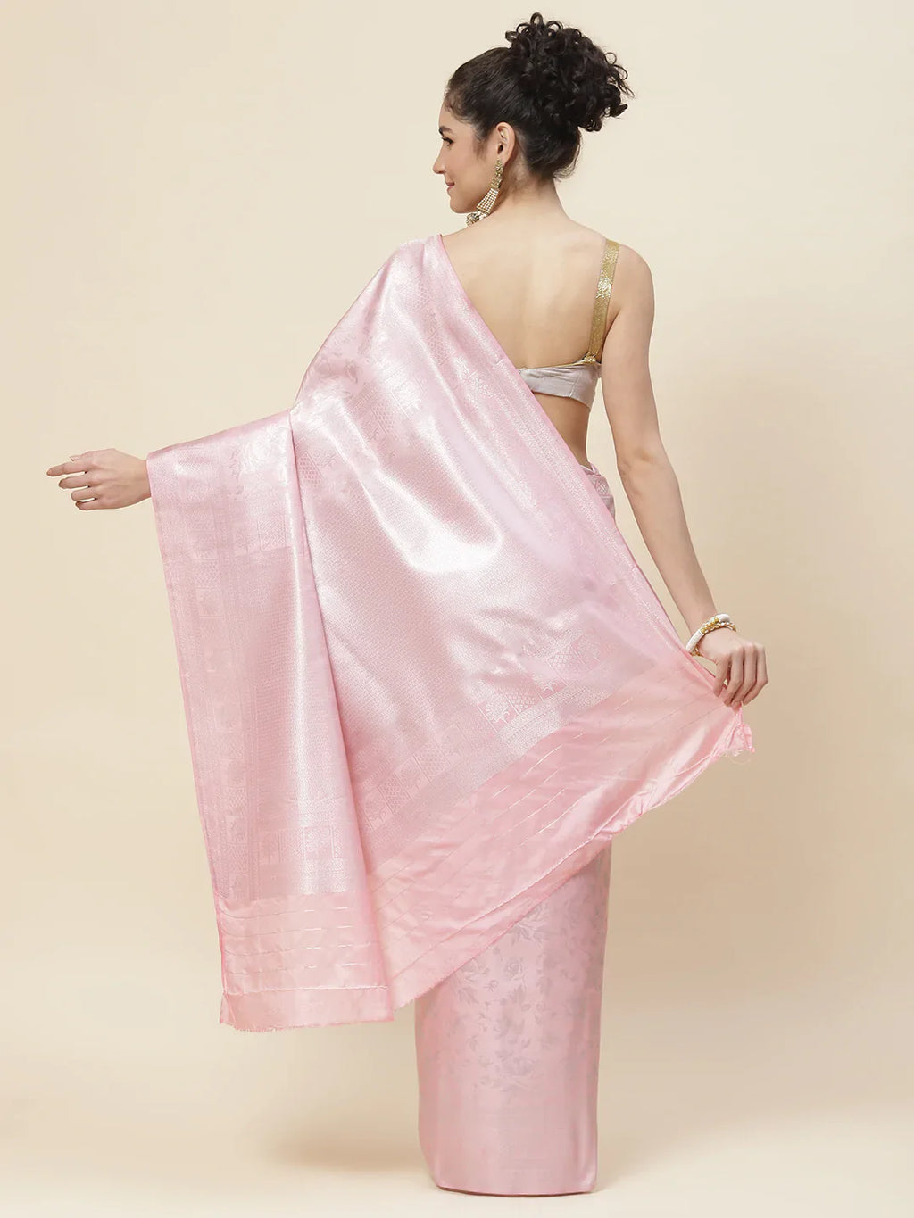 Floral Zari Jaal Handloom Woven Saree
