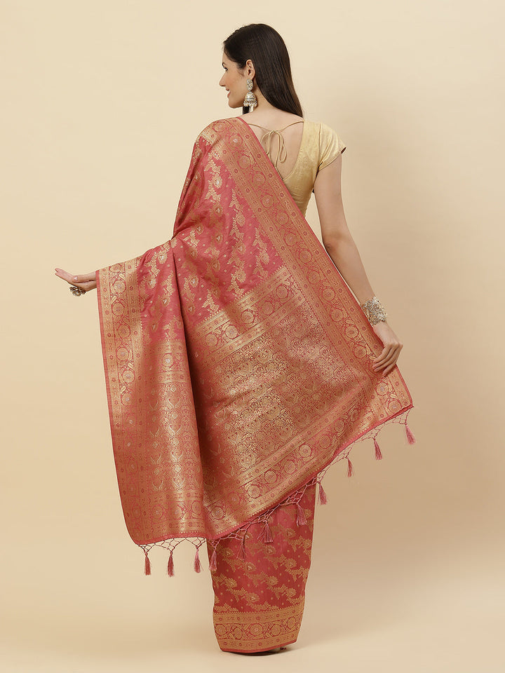 Zari Jaal Handloom Woven Saree