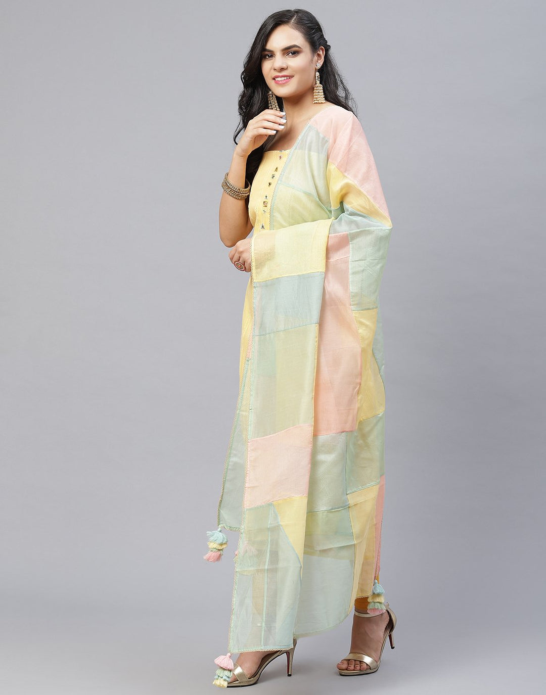 Chanderi Embroidered Suit Piece