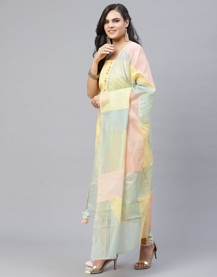 Chanderi Embroidered Suit Piece