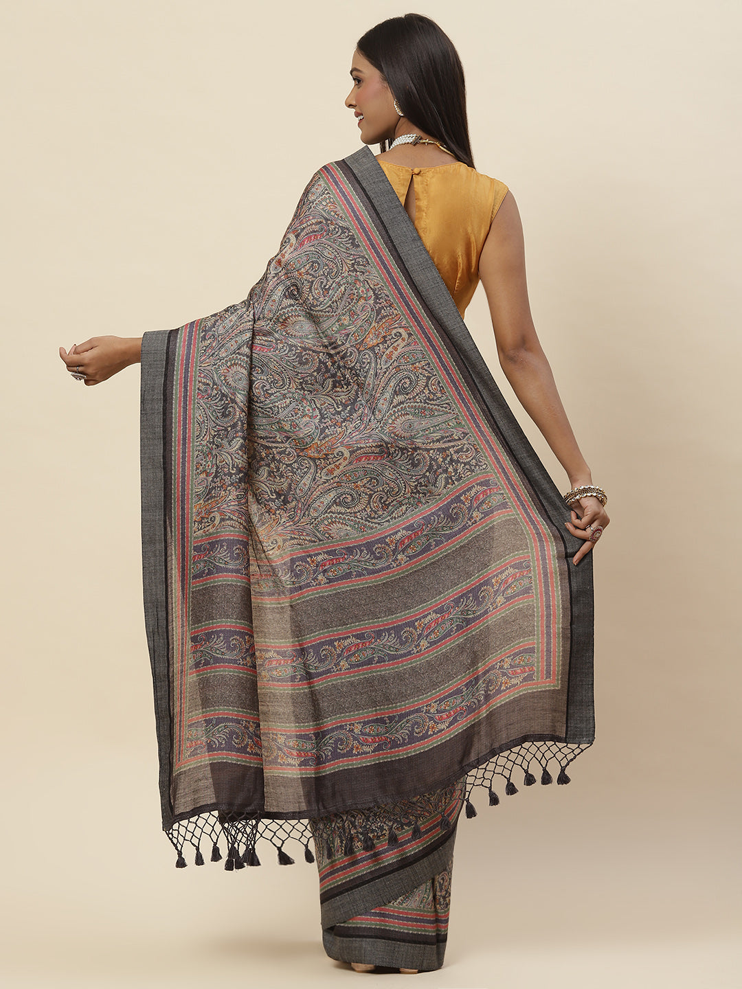 Printed Tussar Saree