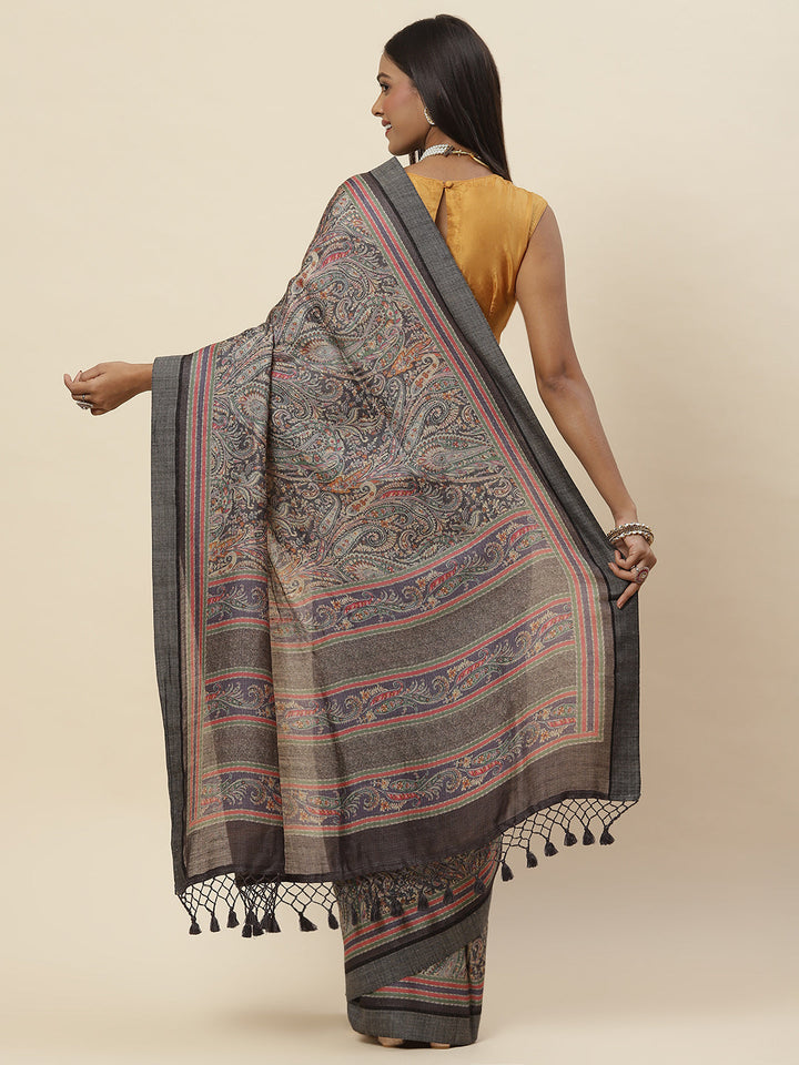 Printed Tussar Saree