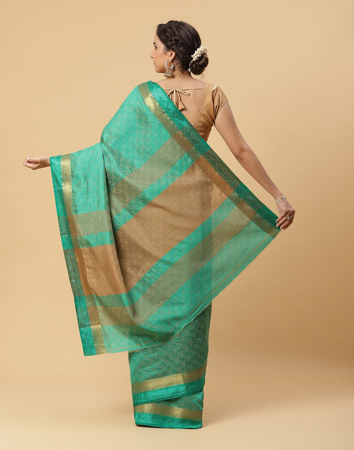 Woven Art Handloom Saree With Zari Border