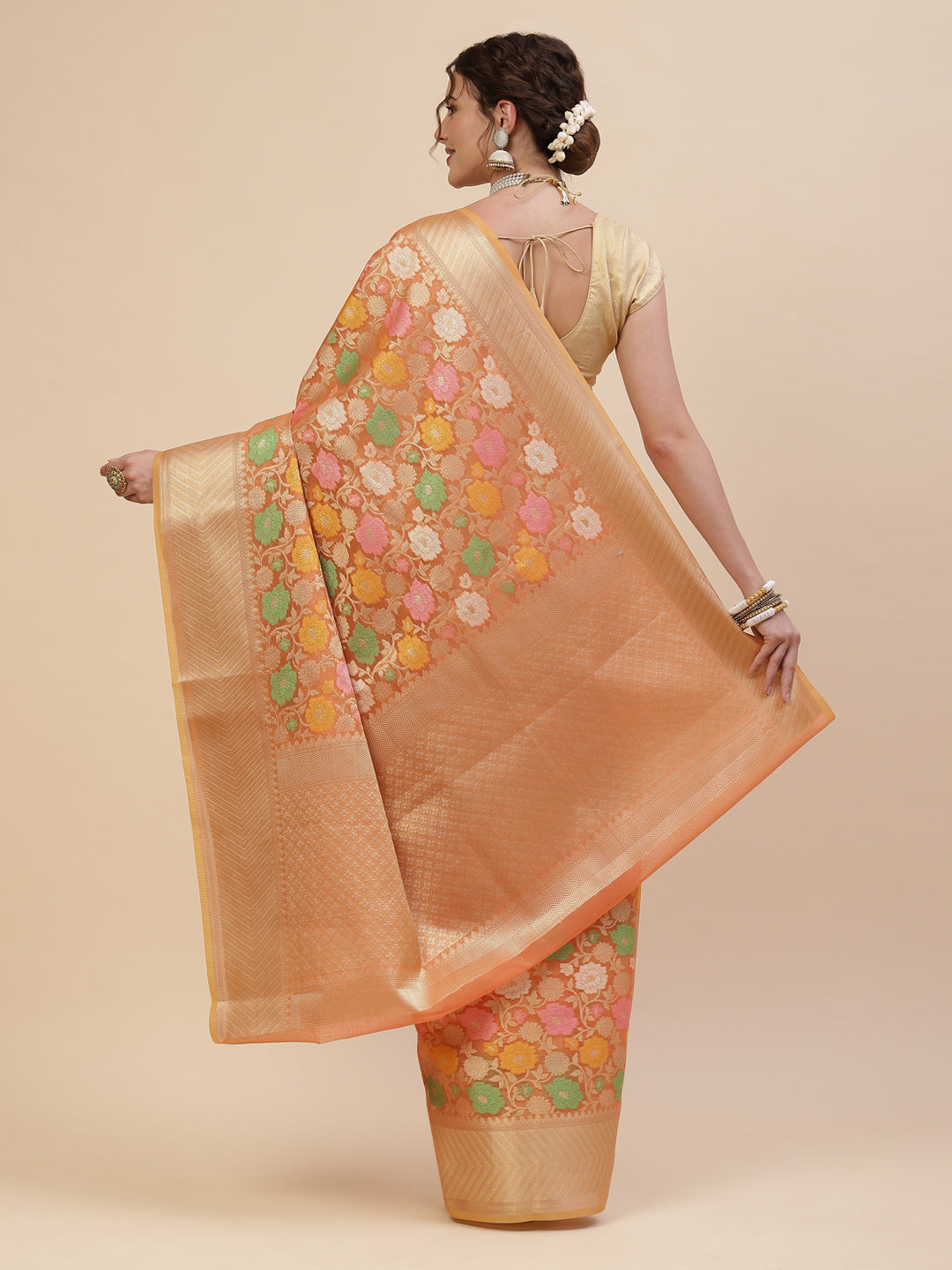 Zari Jaal Cotton Woven Saree
