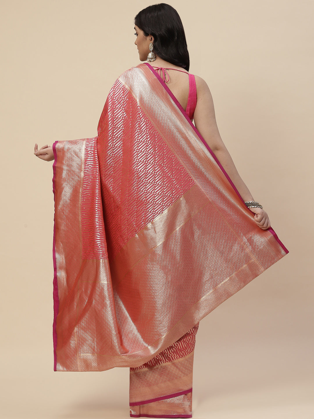 Zari Jaal Banarasi Woven Saree