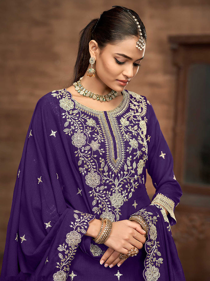 Embroidered Art Silk Kurta With Lehenga &amp; Dupatta