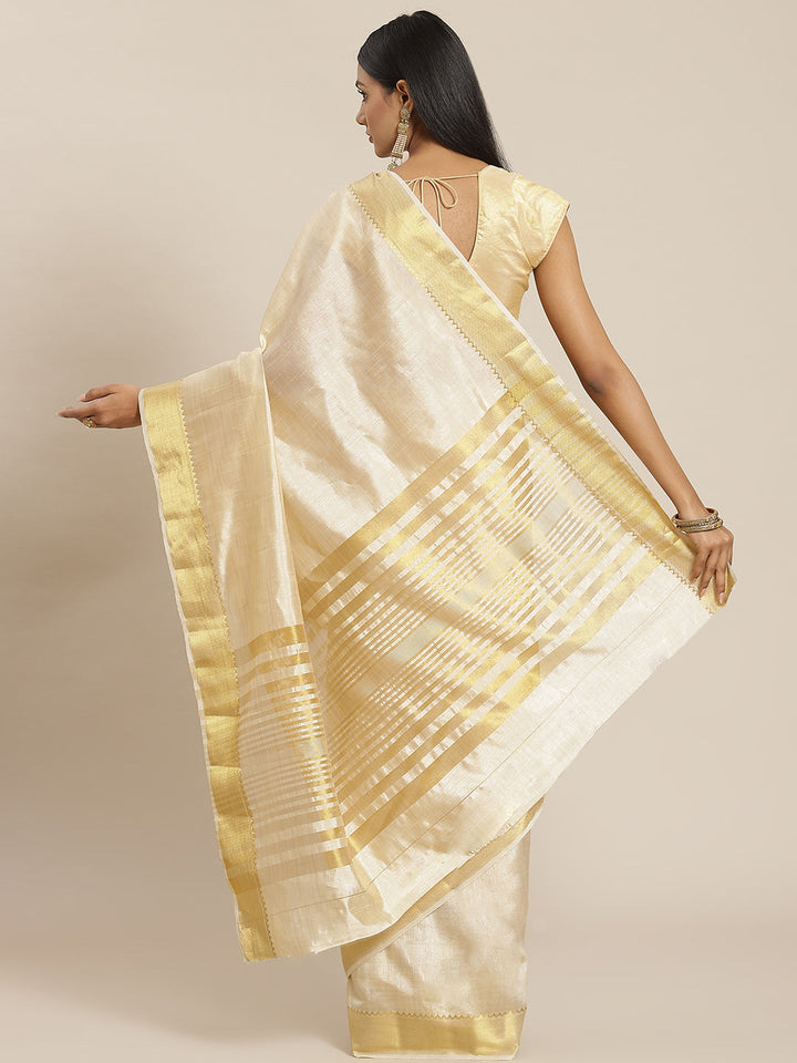 Plain Zari Border Art Handloom Woven Saree