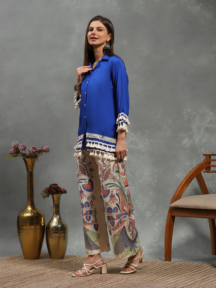 Printed Muslin Kurta With pants